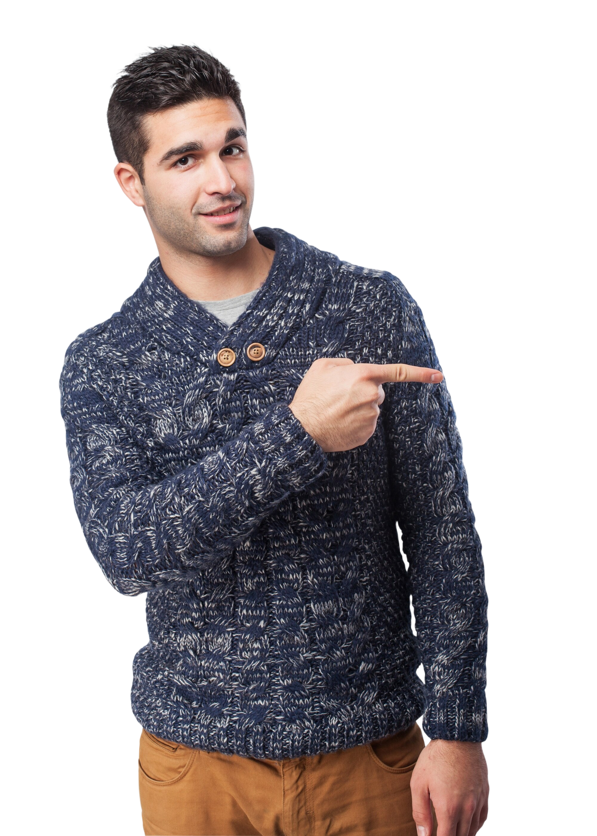 attractive-teenager-pointing-side